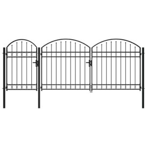 Garden Fence Gate with Arched Top 200 x 400 cm Steel