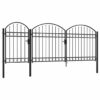 Garden Fence Gate with Arched Top Steel 2.25x4 m Black
