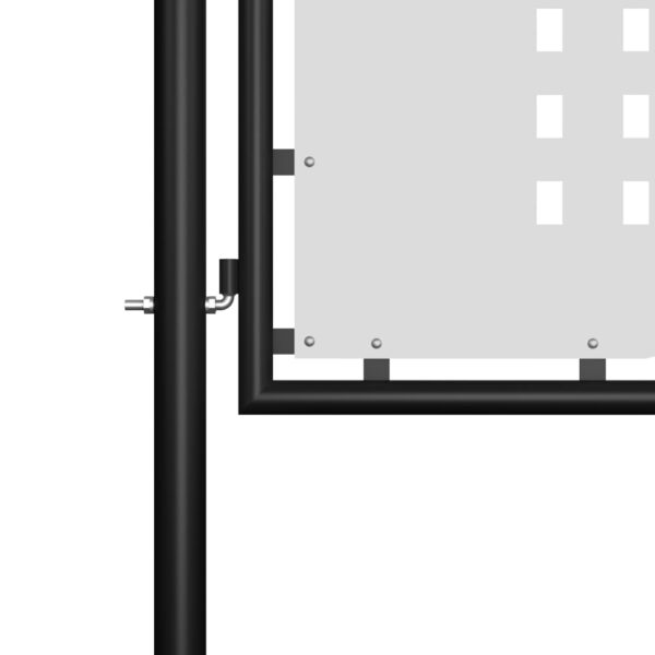 Garden Gate Steel 350x125 cm Black