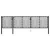 Garden Gate Steel 400x75 cm Black