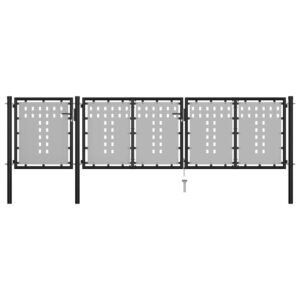 Garden Gate Steel 400x75 cm Black