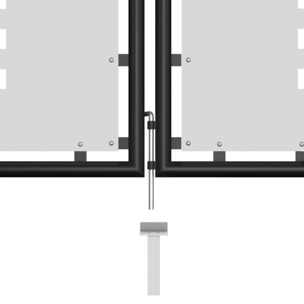 Garden Gate Steel 400x75 cm Black