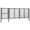 Garden Gate Steel 400x125 cm Black