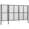 Garden Gate Steel 400x150 cm Black
