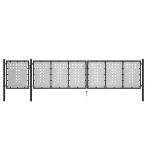 Garden Gate Steel 500x75 cm Black