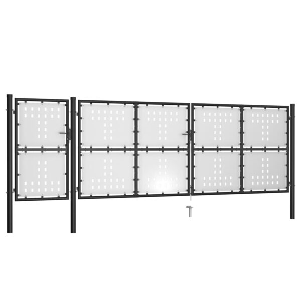 Garden Gate Steel 500x150 cm Black
