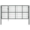 Garden Gate with Posts Steel 350x120 cm Anthracite