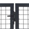 Garden Gate with Posts Steel 350x120 cm Anthracite