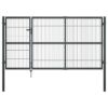 Garden Gate with Posts Steel 350x140 cm Anthracite