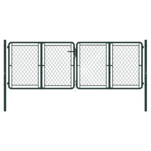Garden Gate Steel 300x100 cm Green