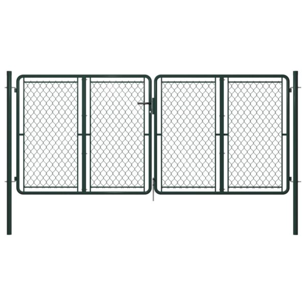 Garden Gate Steel 300x125 cm Green