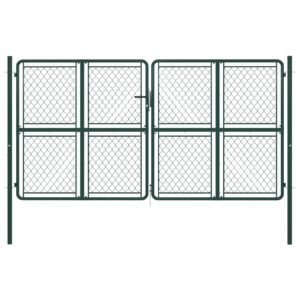 Garden Gate Steel 300x150 cm Green