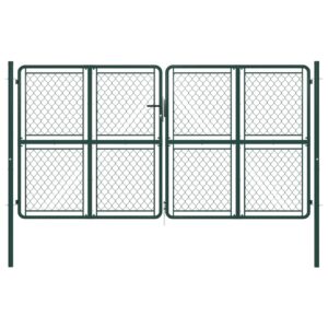 Garden Gate Steel 300x175 cm Green