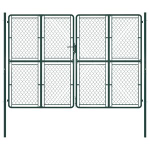 Garden Gate Steel 300x200 cm Green
