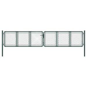 Garden Gate Steel 400x75 cm Green