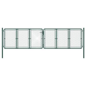 Garden Gate Steel 400x100 cm Green