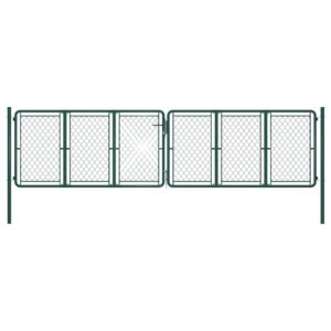 Garden Gate Steel 400x125 cm Green