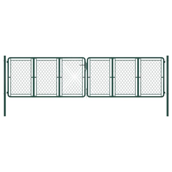 Garden Gate Steel 400x125 cm Green