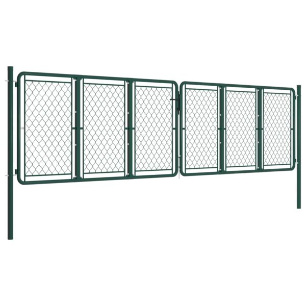 Garden Gate Steel 400x125 cm Green