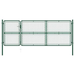 Garden Gate Steel 125x350 cm Green