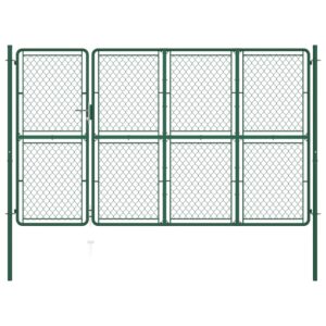 Garden Gate Steel 150x350 cm Green
