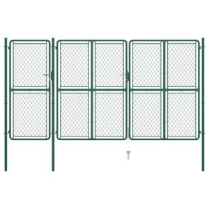 Garden Gate Steel 175x395 cm Green