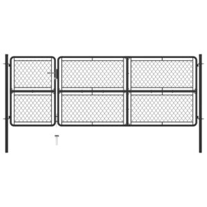 Garden Gate Steel 125x350 cm Anthracite