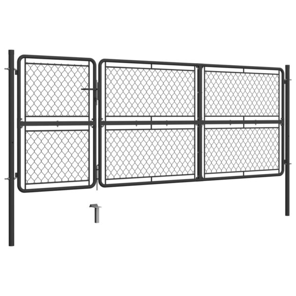 Garden Gate Steel 125x350 cm Anthracite