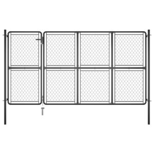 Garden Gate Steel 175x350 cm Anthracite
