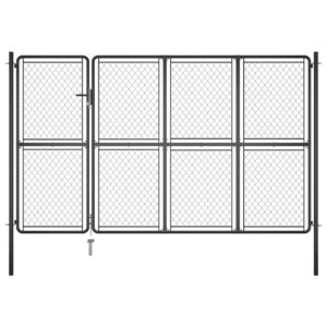 Garden Gate Steel 200x350 cm Anthracite