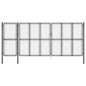 Garden Gate Steel 175x495 cm Anthracite