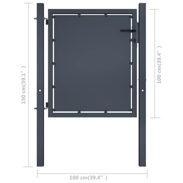 Garden Gate Steel 100x100 cm Anthracite