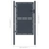 Garden Gate Steel 100x125 cm Anthracite