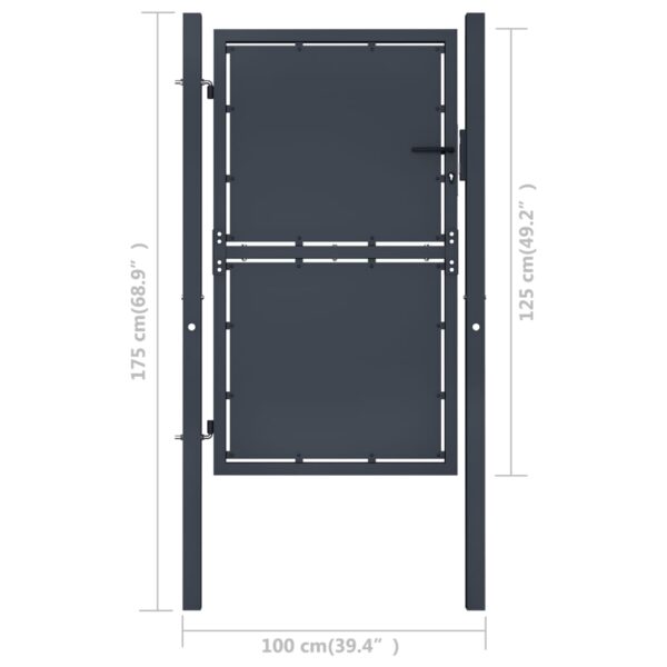 Garden Gate Steel 100x125 cm Anthracite