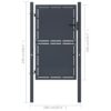 Garden Gate Steel 100x200 cm Anthracite