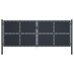 Garden Gate Steel 400x150 cm Anthracite