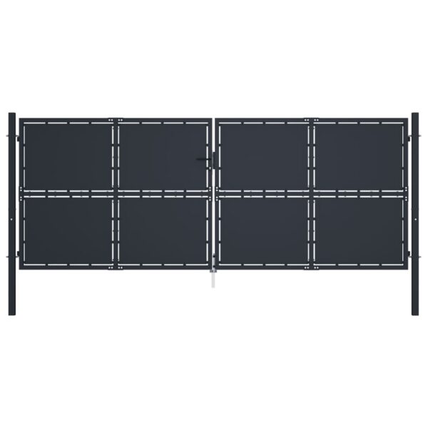 Garden Gate Steel 400x150 cm Anthracite