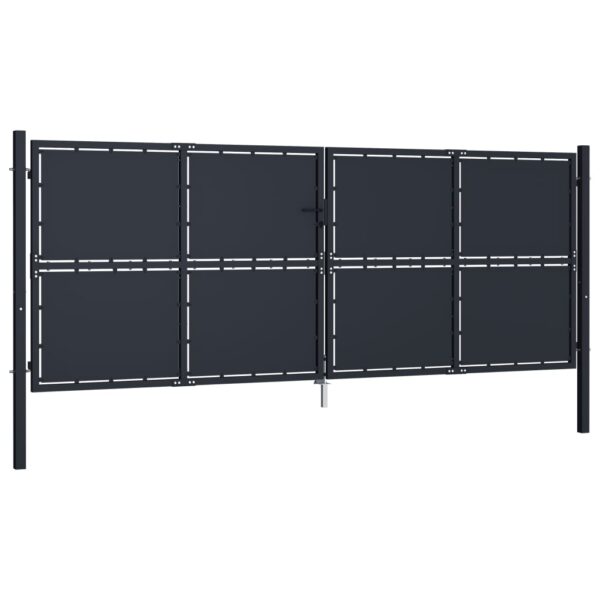 Garden Gate Steel 400x150 cm Anthracite