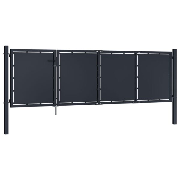 Garden Gate Steel 350x75 cm Anthracite
