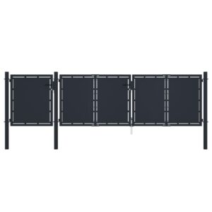 Garden Gate Metal 4x1.5 m Anthracite