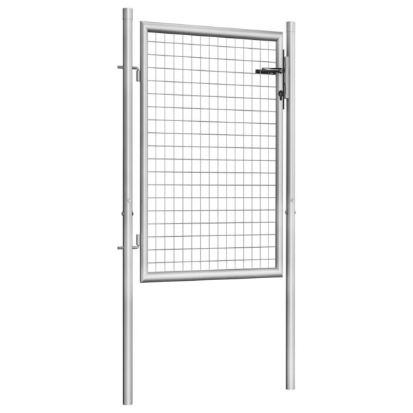 Garden Gate Galvanised Steel 105x100 cm Silver