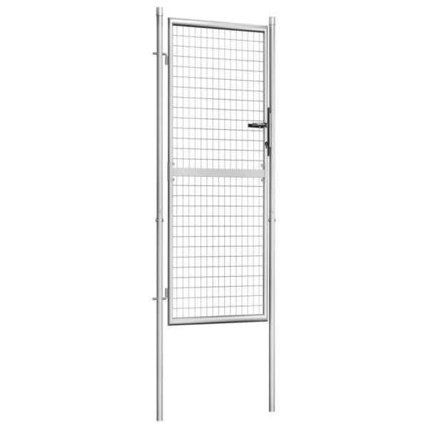 Garden Gate Galvanised Steel 105x200 cm Silver
