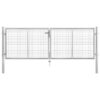 Garden Gate Galvanised Steel 306x75 cm Silver