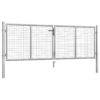 Garden Gate Galvanised Steel 306x75 cm Silver