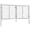 Garden Gate Galvanised Steel 306x100 cm Silver