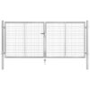 Garden Gate Galvanised Steel 306x125 cm Silver