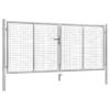Garden Gate Galvanised Steel 306x125 cm Silver