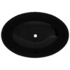 Luxury Ceramic Basin Oval-shaped Sink Black 40 x 33 cm