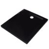 Rectangular ABS Shower Base Tray Black 80 x 90 cm