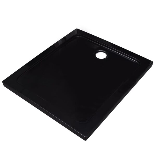 Rectangular ABS Shower Base Tray Black 80 x 90 cm